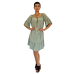 Φόρεμα κοντό βαμβακερό με μανίκια,strapless